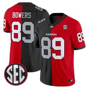 Mens Youths Kids Brock Bowers Vapor Stitched Jersey Red Black